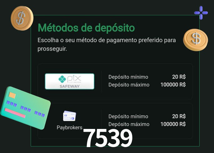 O cassino 7539 oferece uma grande variedade de métodos de pagamento